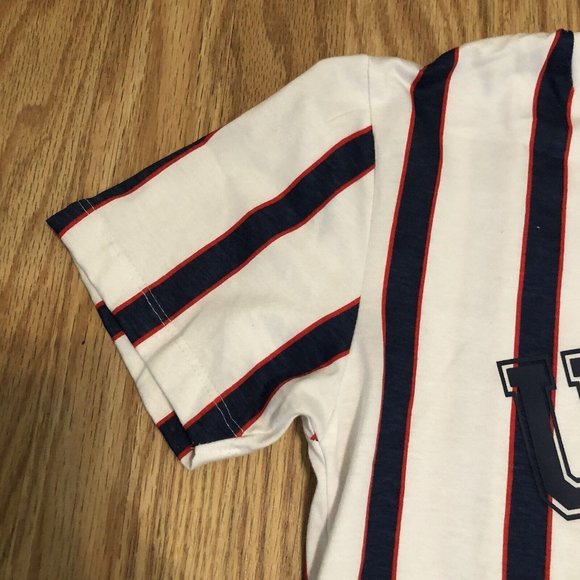 denim & flower ricky singh yourh boys striped USA crew neck boys Tee size 9/10 - Picture 4 of 9